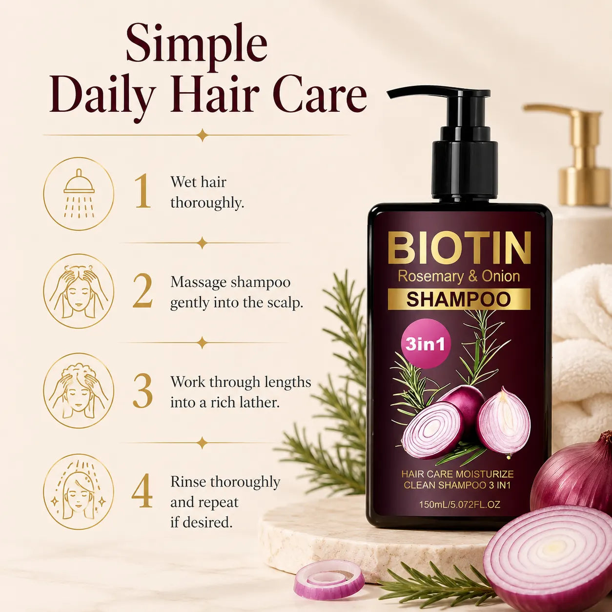 IFOLIQUE Onion, Rosemary & Biotin Shampoo