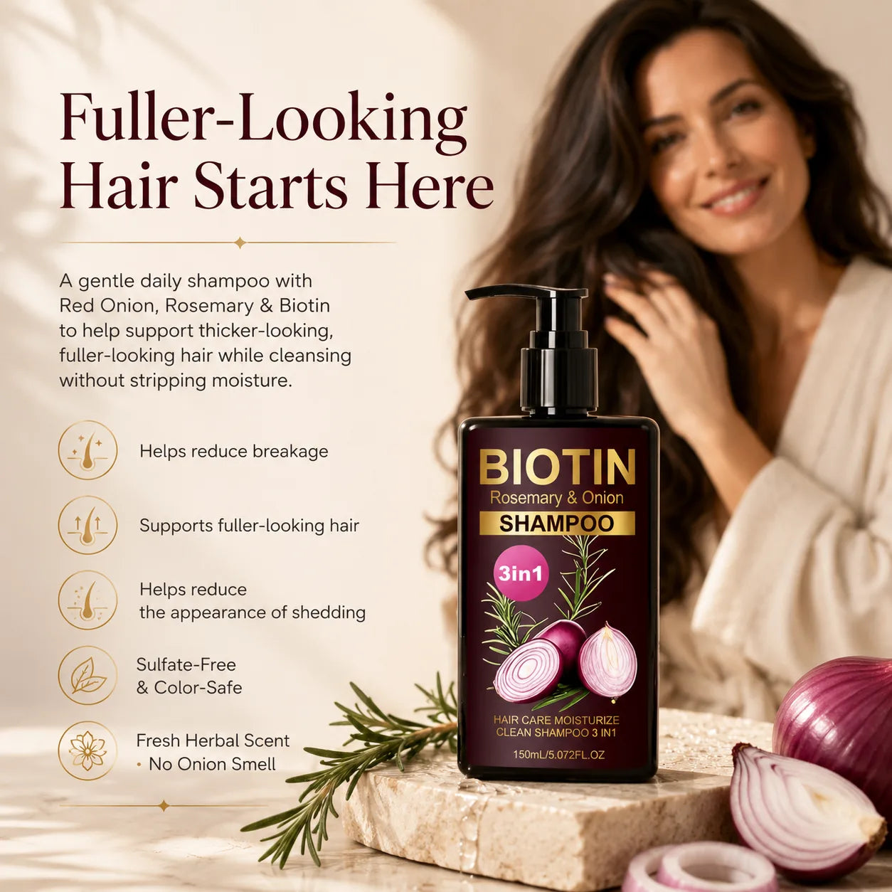 IFOLIQUE Onion, Rosemary & Biotin Shampoo